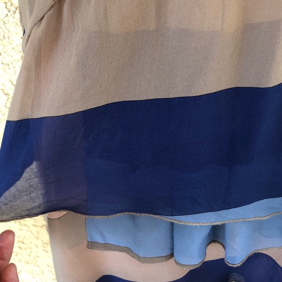 Chris Benz x Anthropologie 100% Silk Striped Dress Asymmetrical - Picture 6 of 13